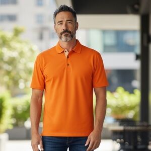 FootJoy Men's Orange Golf Polo Shirt Size Medium